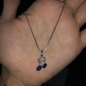 Sterling Silver Blue Sapphire Necklace
